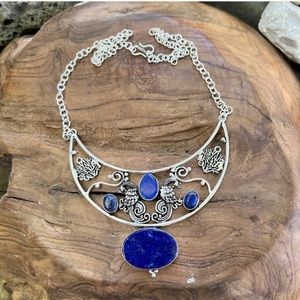 Lapis lazuli statement necklace
